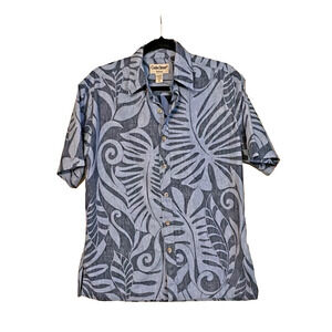 Men's Shirt Cooke Street Hawaiian Blue Print Size Small